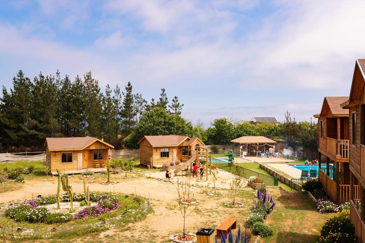 Cabana En Tunquen Con Parrilla, Fogon, Piscina Y Bosque ภายนอก รูปภาพ