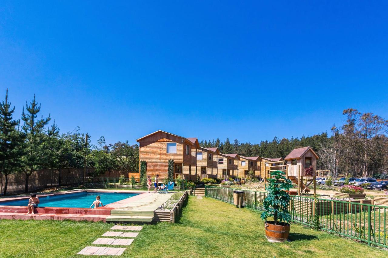 Cabana En Tunquen Con Parrilla, Fogon, Piscina Y Bosque ภายนอก รูปภาพ
