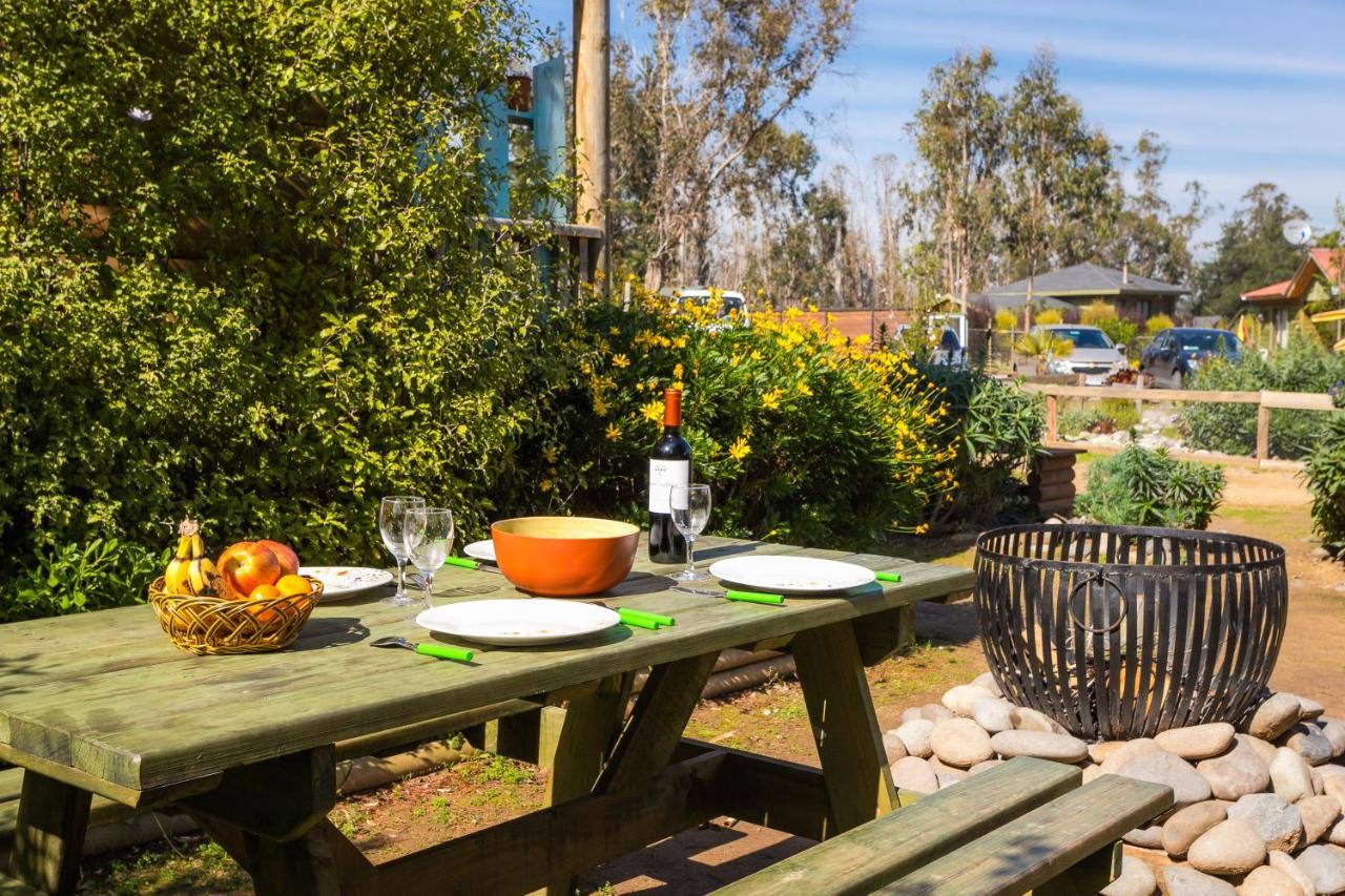 Cabana En Tunquen Con Parrilla, Fogon, Piscina Y Bosque ภายนอก รูปภาพ